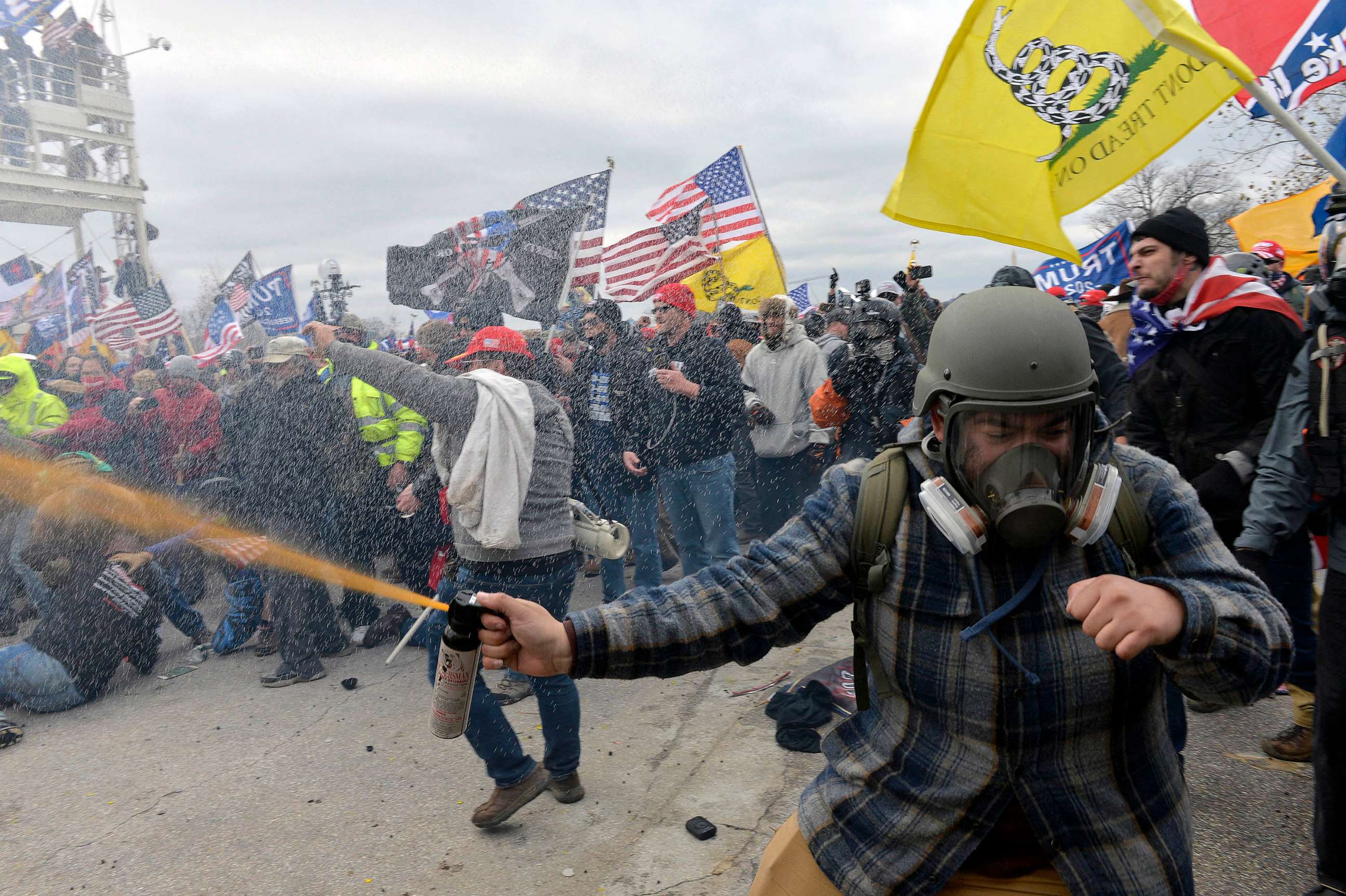PHOTO: FILE - Trump supporters clash with police and security forces as people try to storm the US Capitol Building in Washington, DC, Jan. 6, 2021.