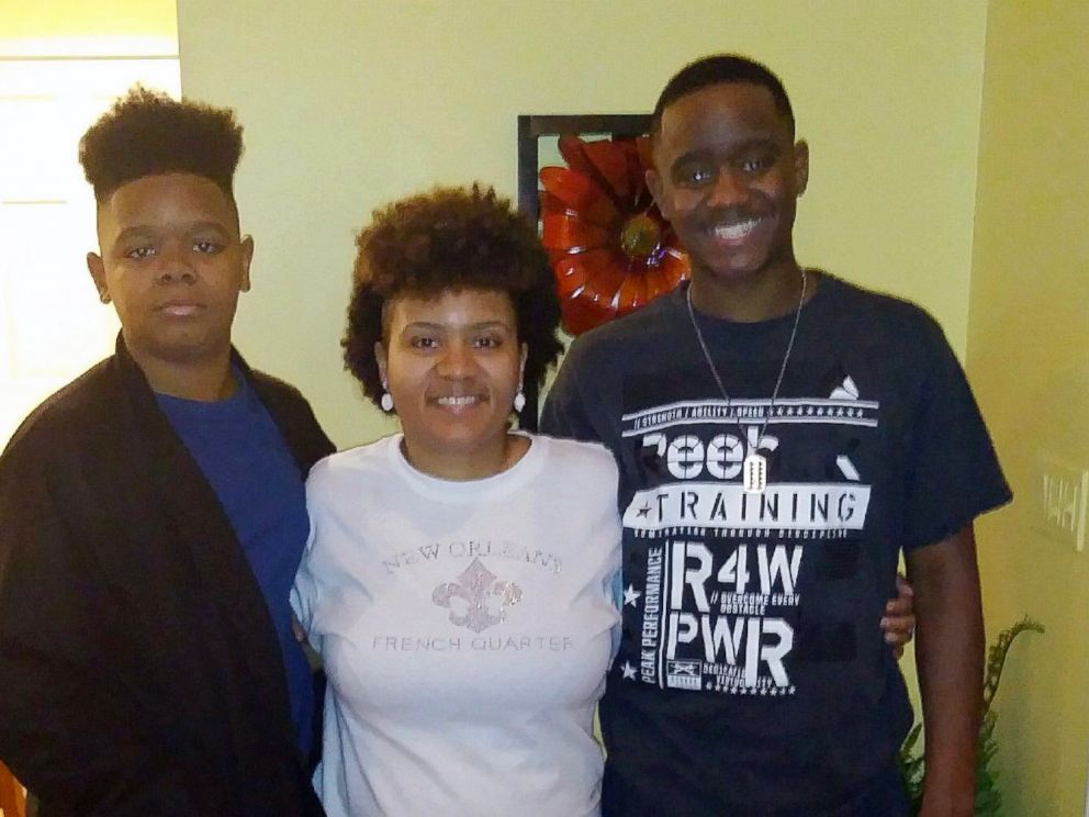 PHOTO: Jana Frierson with her two sons Johnithan (Spanky) on the left and Lester Jr (LeLe) on the right in this undated file photo.