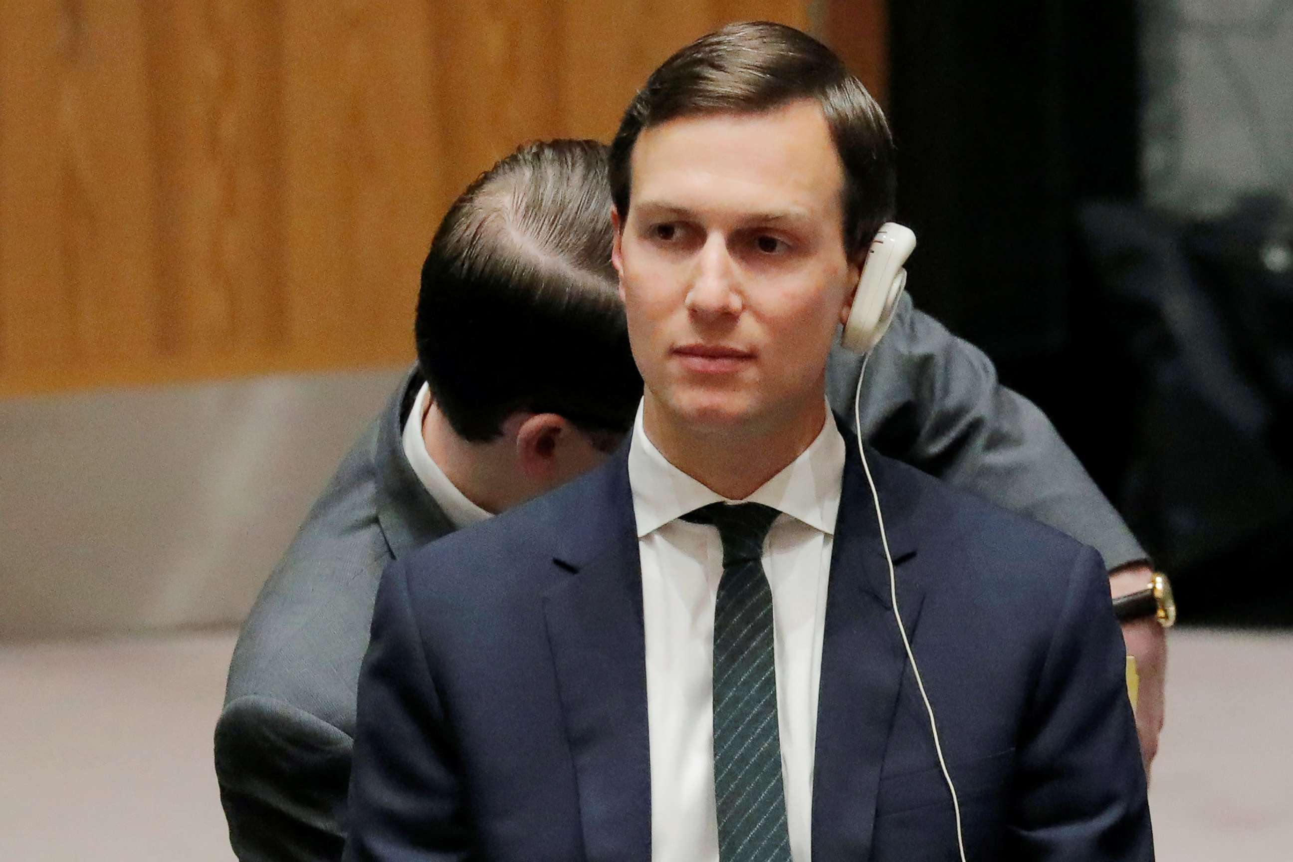 PHOTO: White House senior adviser Jared Kushner attends a Security Council meeting on the situation in the Middle East at the United Nations in New York, Feb. 20, 2018.  