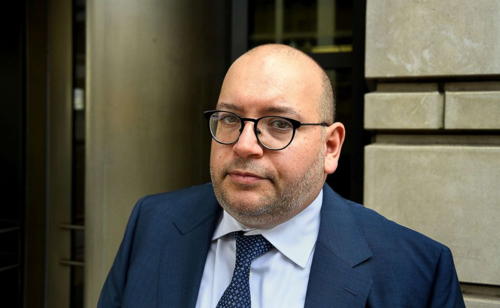  Washington Post reporter Jason Rezaian at the Barrett Prettyman U.S. Courthouse.
					