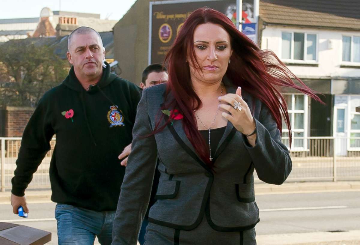 PHOTO: Deputy leader of Britain First, Jayda Fransen, arrives at Luton Magistrates' Court, where she is charged with religiously aggravated assault, Nov. 2, 2016.