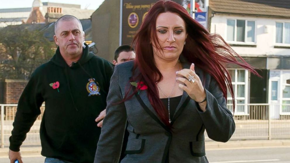 PHOTO: Deputy leader of Britain First, Jayda Fransen, arrives at Luton Magistrates' Court, where she is charged with religiously aggravated assault, Nov. 2, 2016.