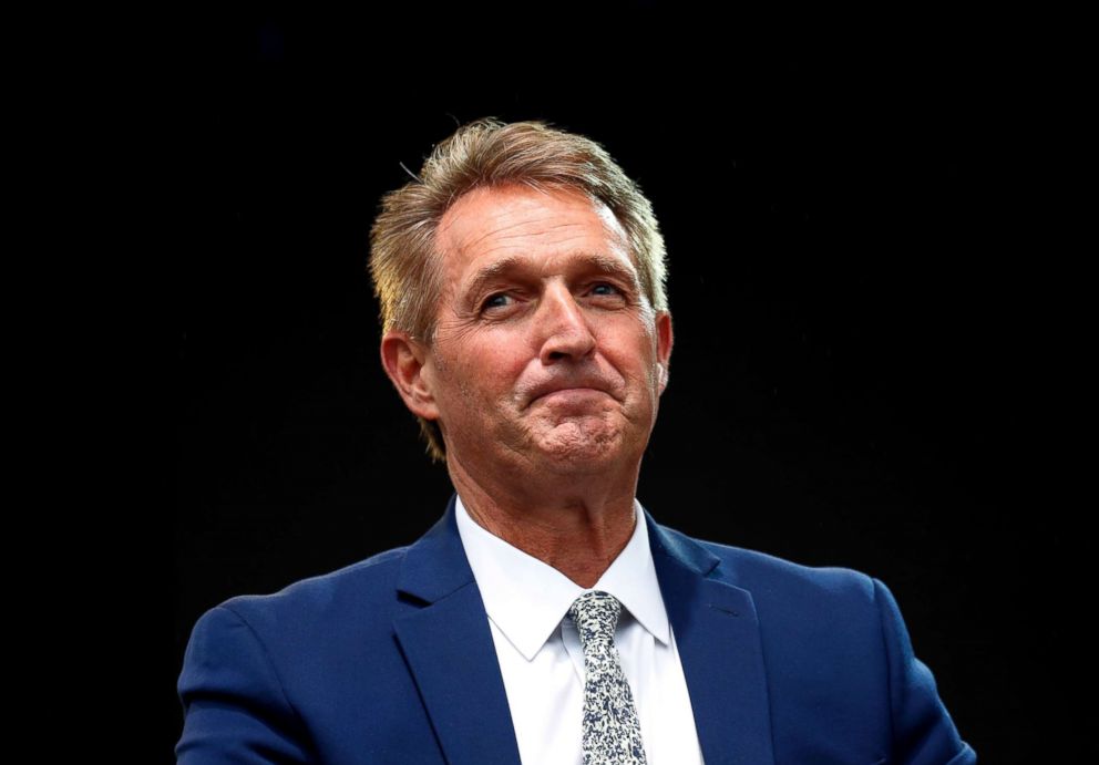 PHOTO: Sen. Jeff Flake listens to a question during an appearance at the Forbes 30 Under 30 Summit, Oct. 1, 2018, in Boston.