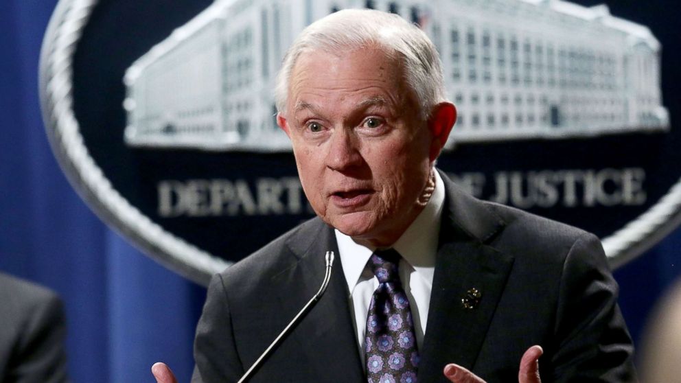 Attorney General Jeff Sessions speaks during a news conference at the Justice Department, Nov. 29, 2017, in Washington, DC. 