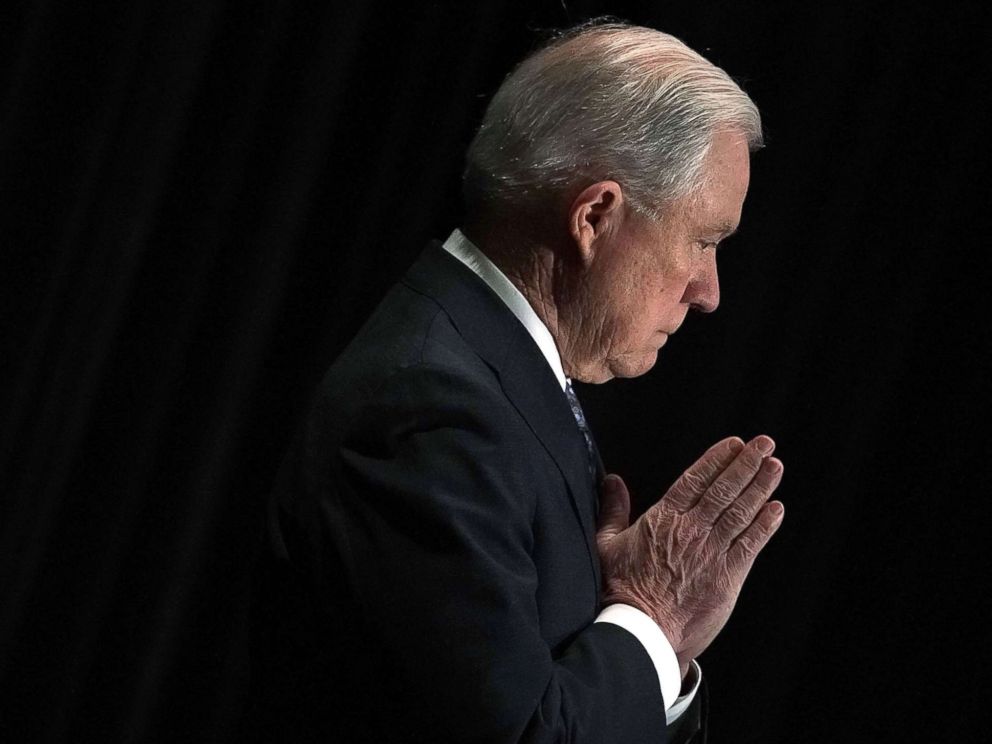 PHOTO: Attorney General Jeff Sessions is introduced during the Justice Departments Executive Officer for Immigration Review (EOIR) Annual Legal Training Program June 11, 2018 in Tysons, Va.