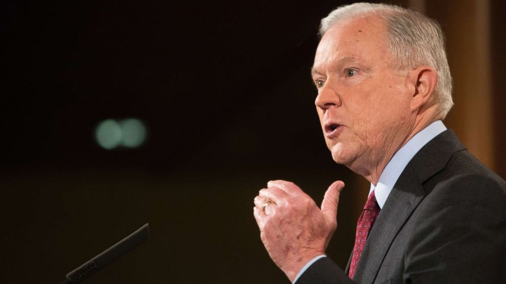 Attorney General Jeff Sessions speaks during a press conference in Washington, July 20, 2017.