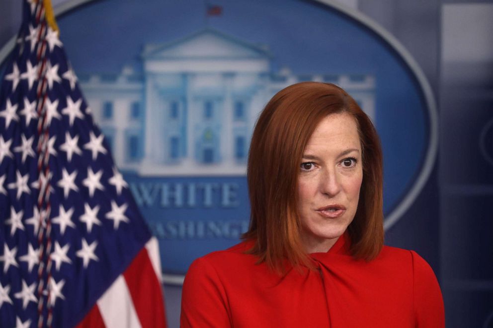 White House press secretary Jen Psaki holds the daily briefing at the White House in Washington on Feb. 17, 2021. 