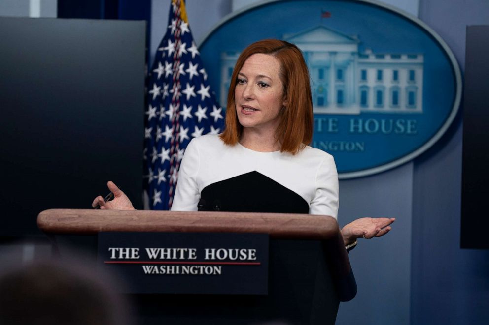 White House press secretary Jen Psaki speaks during a press briefing at the White House on Feb. 23, 2021.