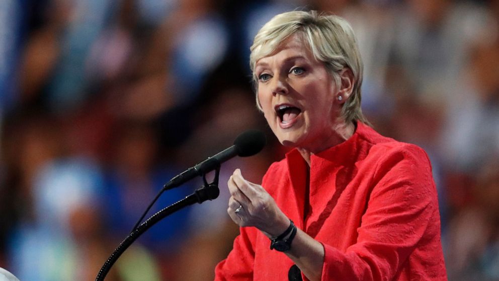 PHOTO: In this July 28, 2016, file photo, former Michigan Gov. Jennifer Granholm speaks during the final day of the Democratic National Convention in Philadelphia.