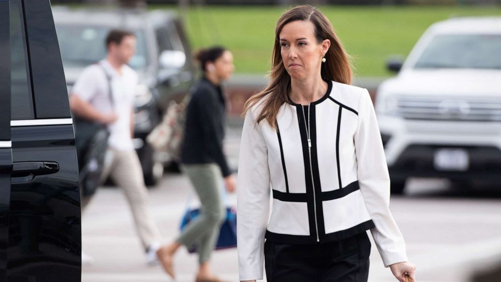 PHOTO: Jennifer Williams, an aide to Vice President Mike Pence, arrives for a deposition as part of the House Impeachment inquiries on Capitol Hill in Washington, D.C., Nov. 7, 2019.
