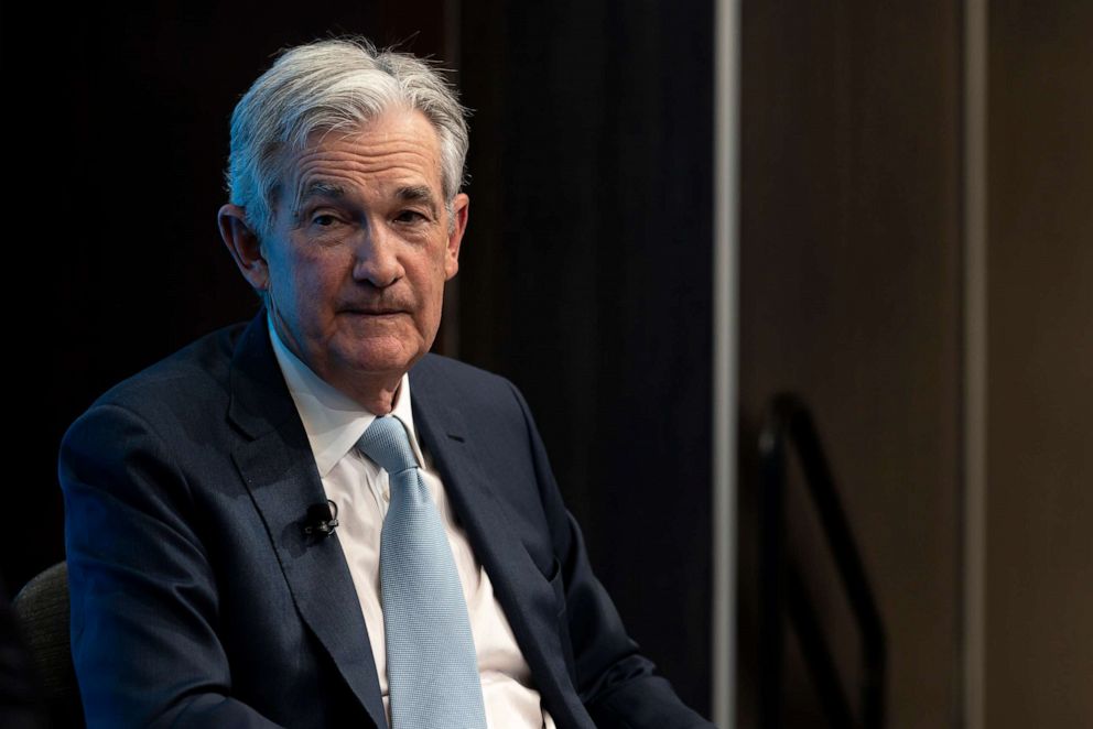 PHOTO: Federal Reserve Chair Jerome Powell speaks at the Hutchins Center on Fiscal and Monetary Policy at the Brookings Institute, Nov. 30, 2022, in Washington.