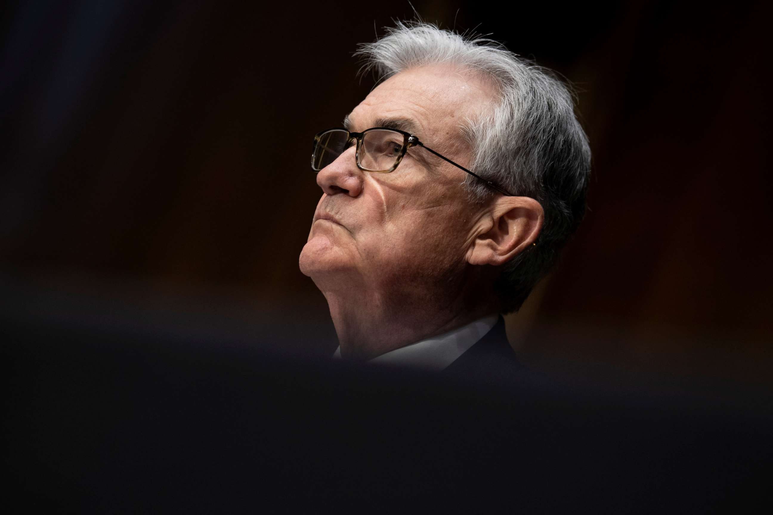 PHOTO: Federal Reserve Board Chairman Jerome Powell listens during his re-nominations hearing of the Senate Banking, Housing and Urban Affairs Committee on Capitol Hill in Washington, Jan. 11, 2022.