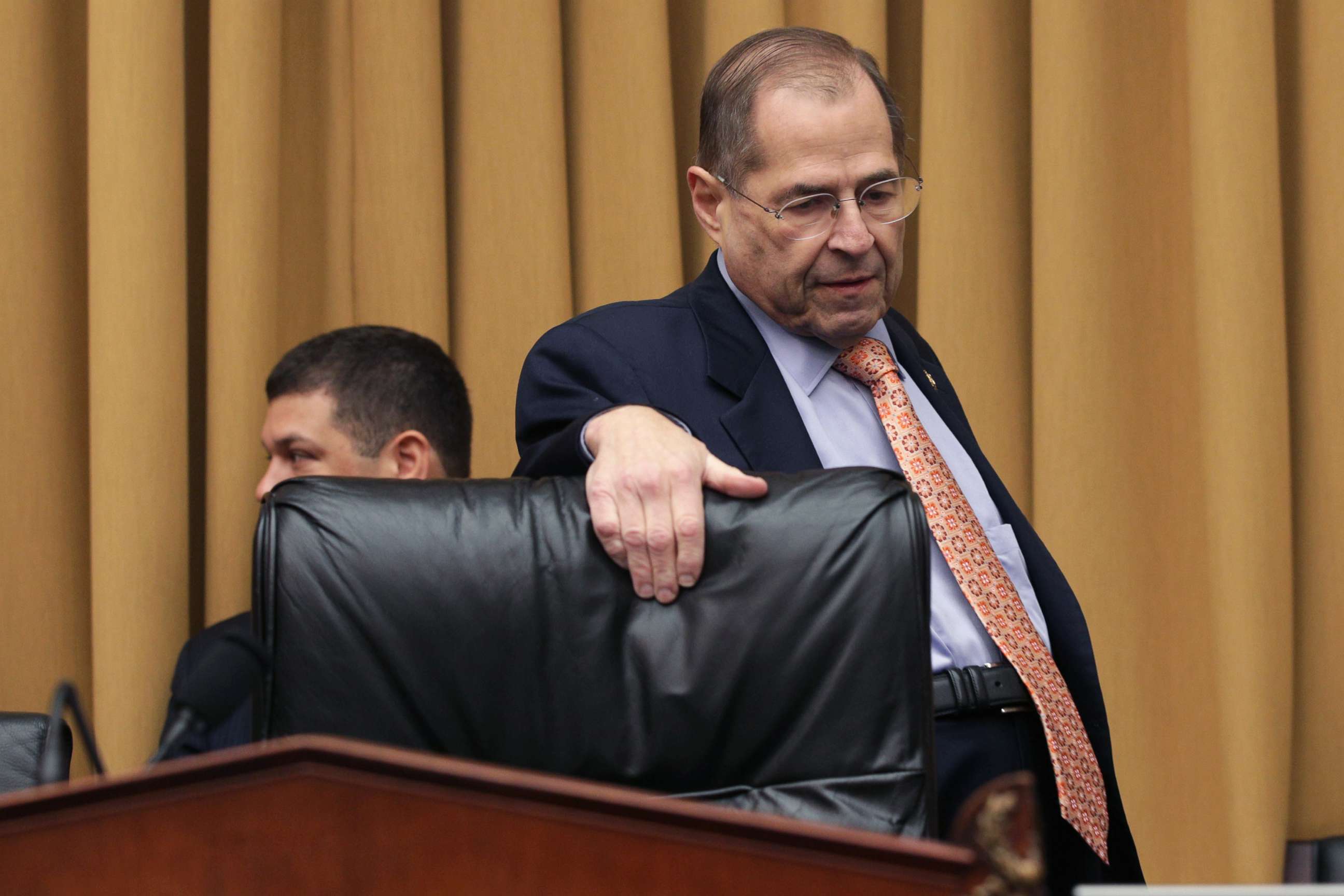 PHOTO: Chairman of the House Judiciary Committee Rep. Jerry Nadler arrives at a hearing in which former White House Counsel Don McGahn was subpoenaed to testify, May 21, 2019 on Capitol Hill in Washington, D.C.
