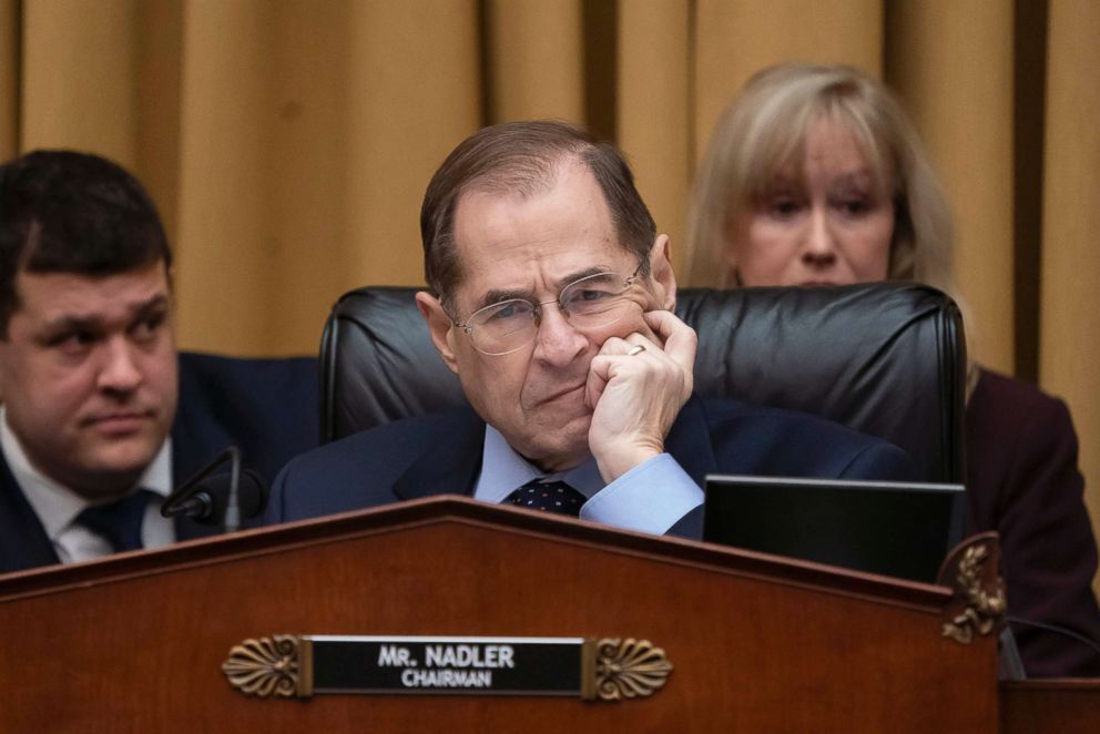 PHOTO: Judiciary Committee Chairman Jerrold Nadler questions Acting Attorney General Matthew Whitaker on Capitol Hill, Feb. 8, 2019, in Washington, D.C.