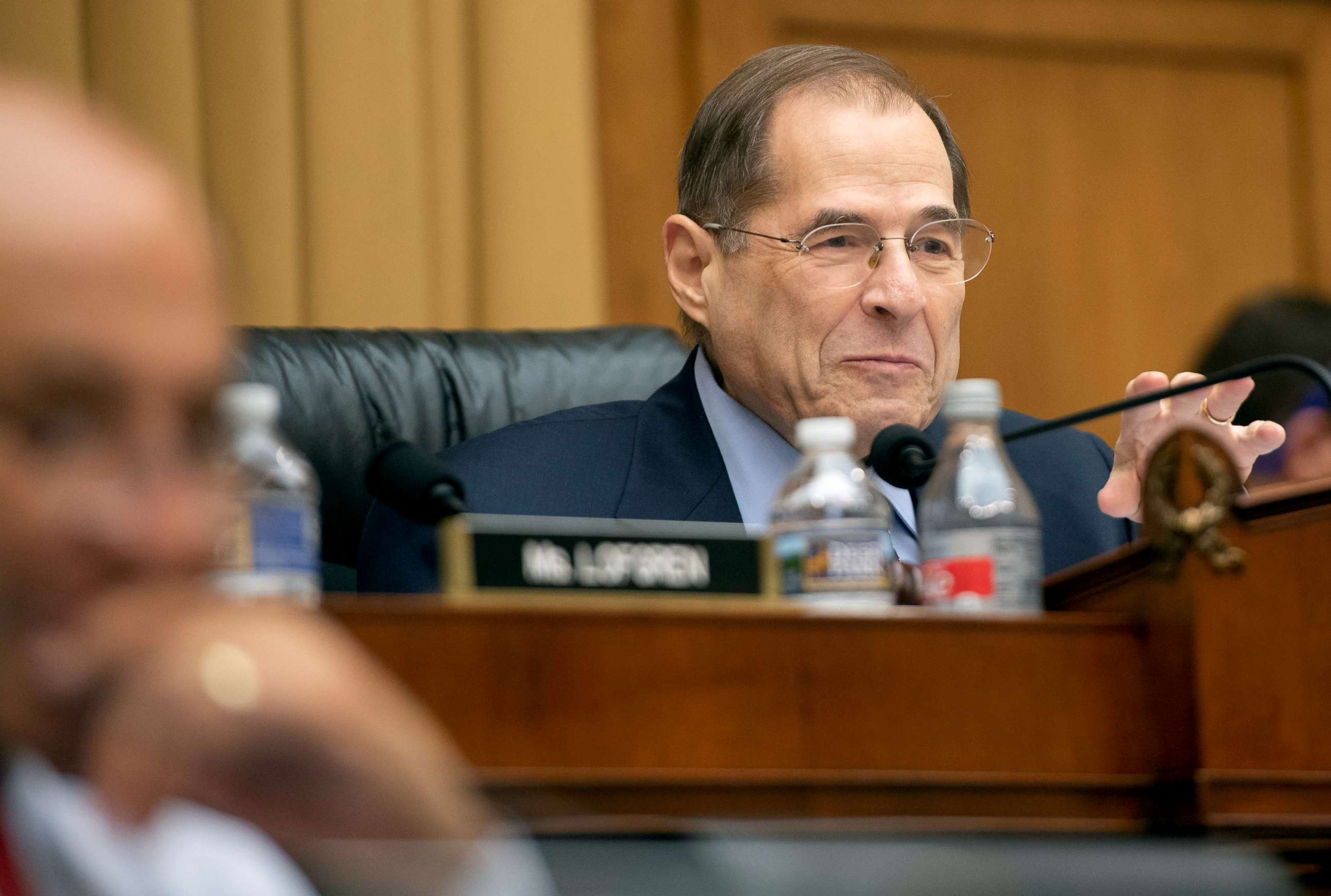 PHOTO: Rep. Jerry Nadler, Chairman of the House Judiciary Committee, speaks during a hearing with acting Attorney General Matt Whitaker on Capitol Hill in Washington, DC, Feb. 8, 2019.