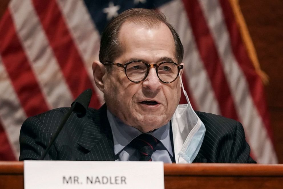 PHOTO: House Judiciary Committee Chairman Jerry Nadler, D-N.Y., speaks during a House Judiciary Committee markup of the Justice in Policing Act of 2020, on Capitol Hill in Washington, June 17, 2020.