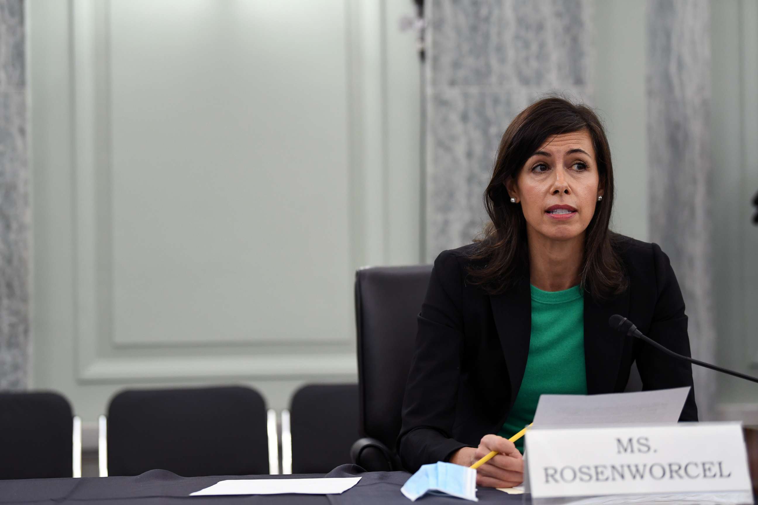 PHOTO: In this June 24, 2020 file photo Federal Communication Commission Commissioner Jessica Rosenworcel testifies during an oversight hearing on Capitol Hill in Washington, D.C.