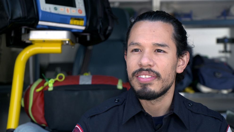 PHOTO: Houston EMT Jesus Contreras is a DACA recipient responding to the COVID-19 pandemic on the front lines.