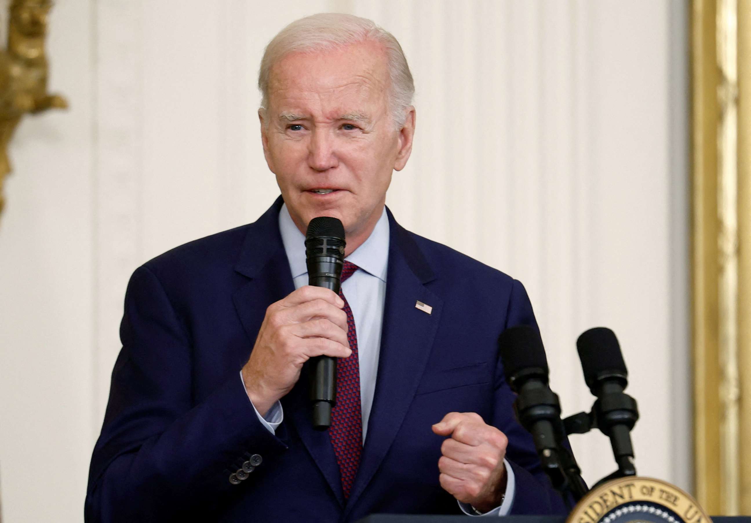 PHOTO: President Joe Biden during his remarks at a Jewish American Heritage Month celebration at the White House in Washington, May 16, 2023.