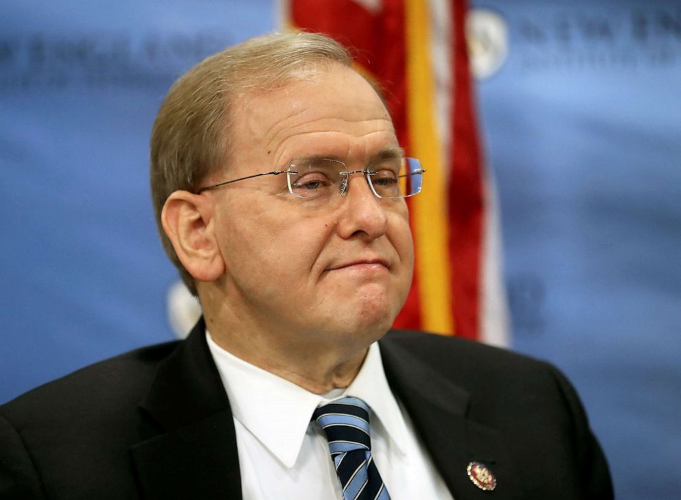 PHOTO: In this Nov. 1, 2021, file photo, Congressman Jim Langevin is shown at the New England Institute of Technology in Warwick, R.I.