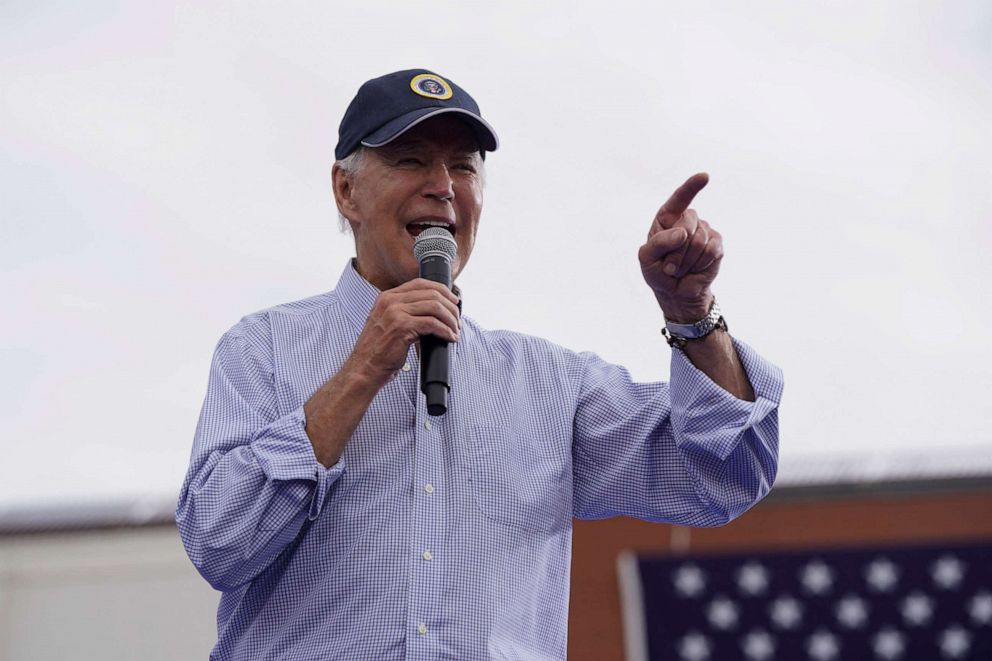 PHOTO: President Joe Biden delivers remarks celebrating Labor Day and honoring workers and unions at the Annual Tri-State Labor Day Parade at Sheet Metal Workers' Local Union 19, in Philadelphia, Sept. 4, 2023.