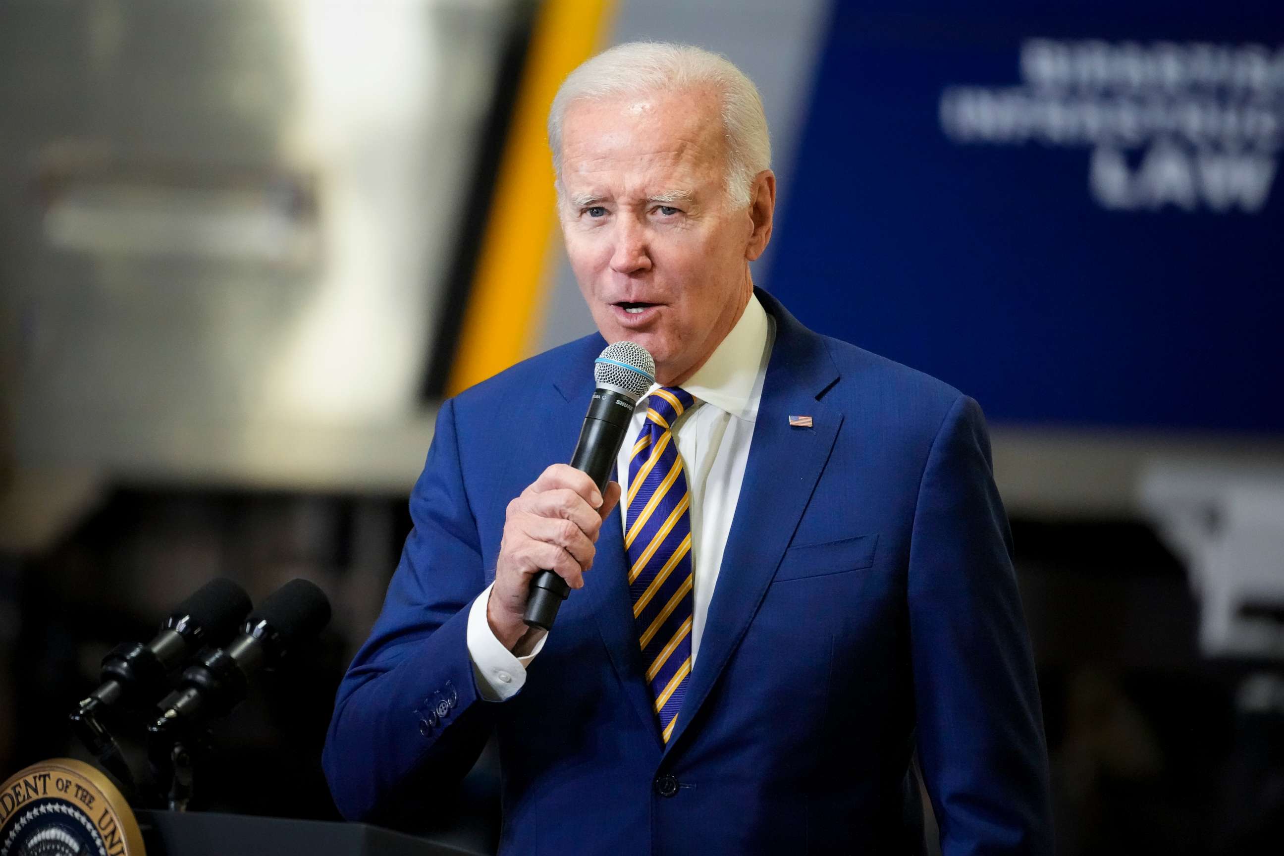 PHOTO: President Joe Biden speaks at the construction site of the Hudson Tunnel Project, Jan. 31, 2023, in New York City.