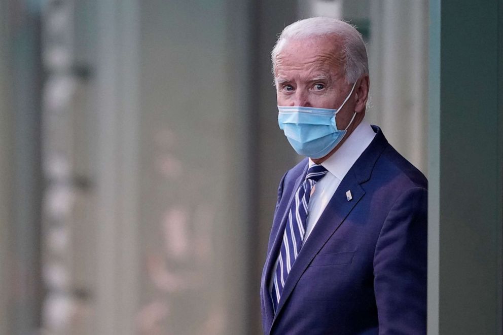 PHOTO: President-elect Joe Biden leaves The Queen theater, Nov. 10, 2020, in Wilmington, Del.