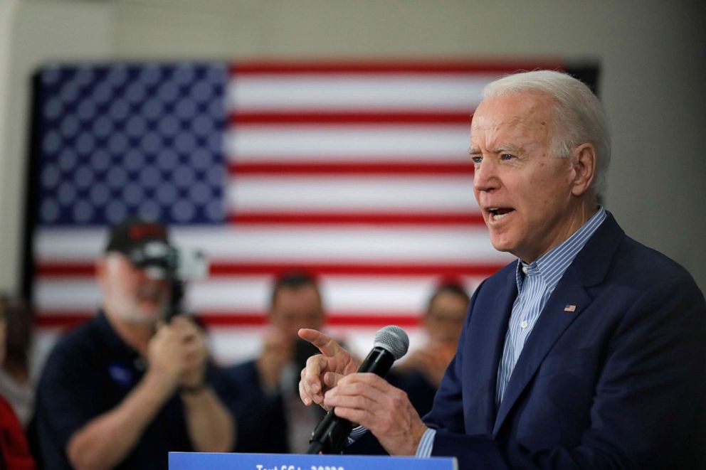 PHOTO: Democratic presidential candidate former Vice President Joe Biden speaks at a campaign event in Sumter, S.C., Feb. 28, 2020.