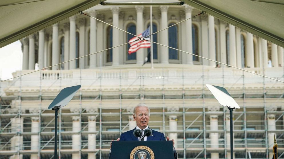 PHOTO: President Joe Biden delivers remarks during the National Peace Officers Memorial Service at the US Capitol in Washington, May 15, 2022.