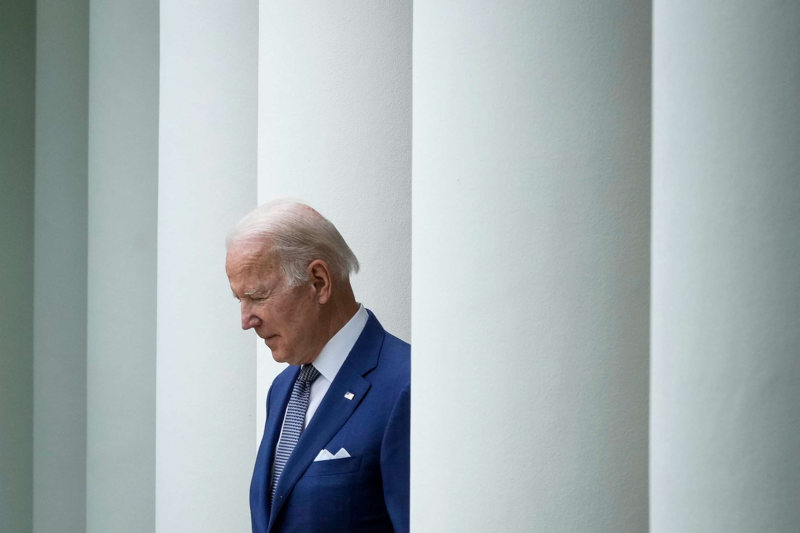 PHOTO: President Joe Biden arrives to speak in the Rose Garden of the White House, May 13, 2022.