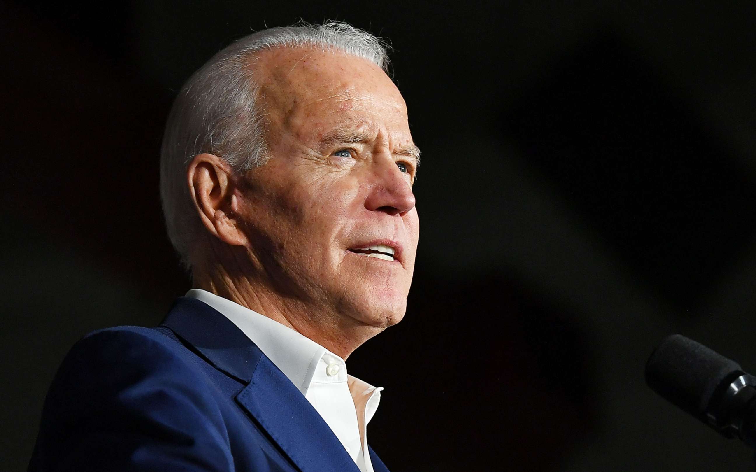 PHOTO: Democratic presidential candidate Joe Biden speaks during a rally at Tougaloo College in Tougaloo, Mississippi.