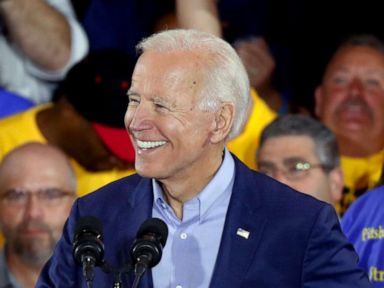 PHOTO: Democratic presidential candidate former Vice President Joe Biden speaks during a campaign stop at a Teamsters union hall in Pittsburgh, April 29, 2019.