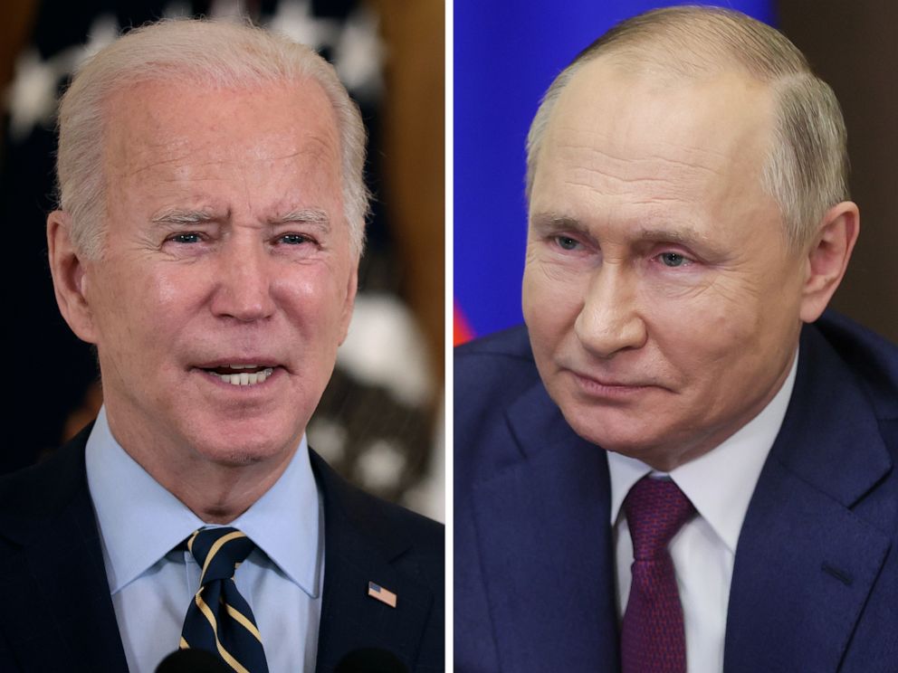 PHOTO: Presidents Joe Biden of the United States and Vladimir Putin of Russia are pictured in a composite file image.