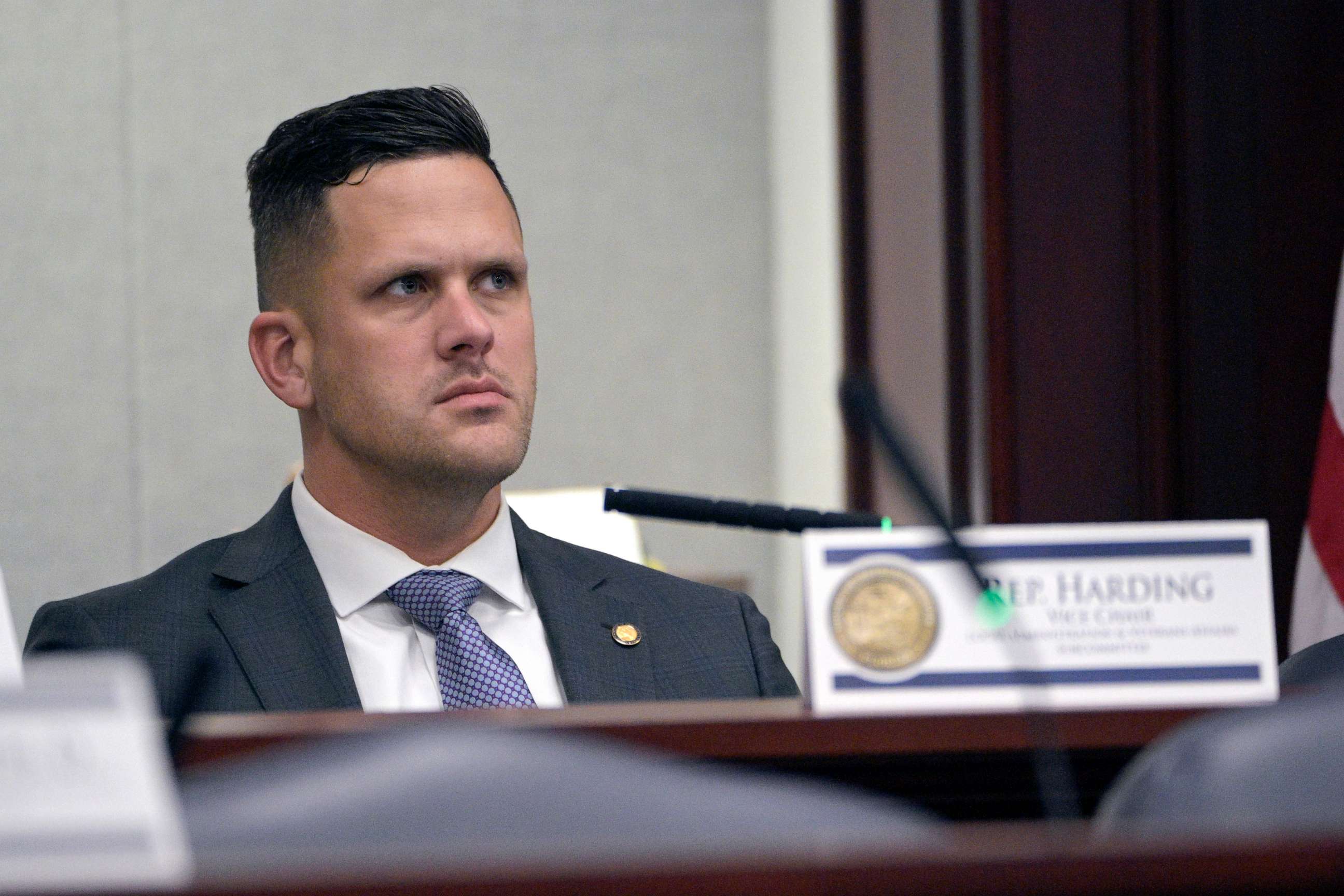 PHOTO: Florida state Rep. Joe Harding listens during a Local Administration and Veterans Affairs Subcommittee hearing in a legislative session on Jan. 13, 2022, in Tallahassee, Fla.
