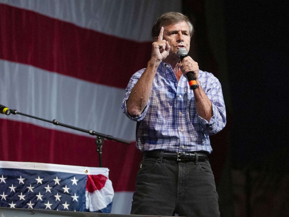 PHOTO: Joe Sestak, former Representative from Pennsylvania and 2020 presidential candidate, speaks during the Democratic Wing Ding event in Clear Lake, Iowa, Aug. 9, 2019.