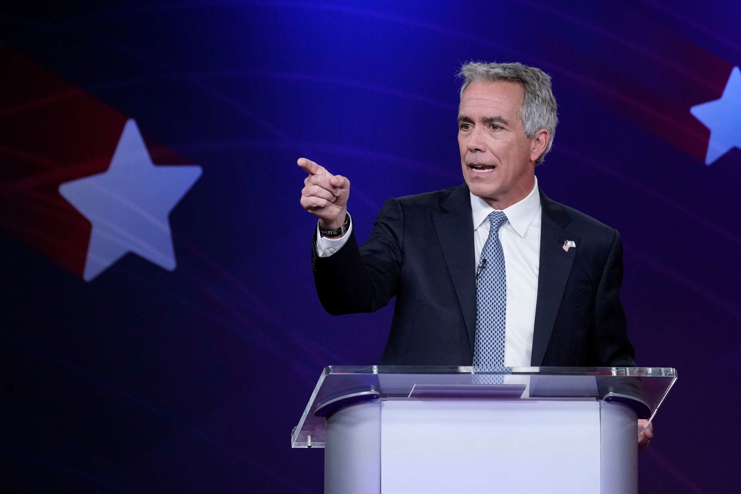 PHOTO: Joe Walsh speaks at a debate in N.Y., Sept. 24, 2019.