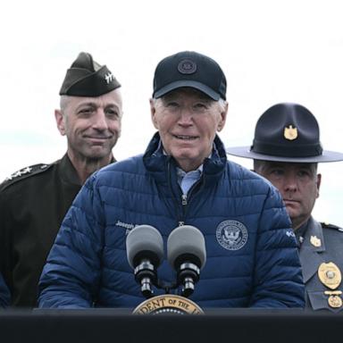 President Joe Biden met with leaders and surveyed the damage from last week’s partial collapse of the Francis Scott Key Bridge.