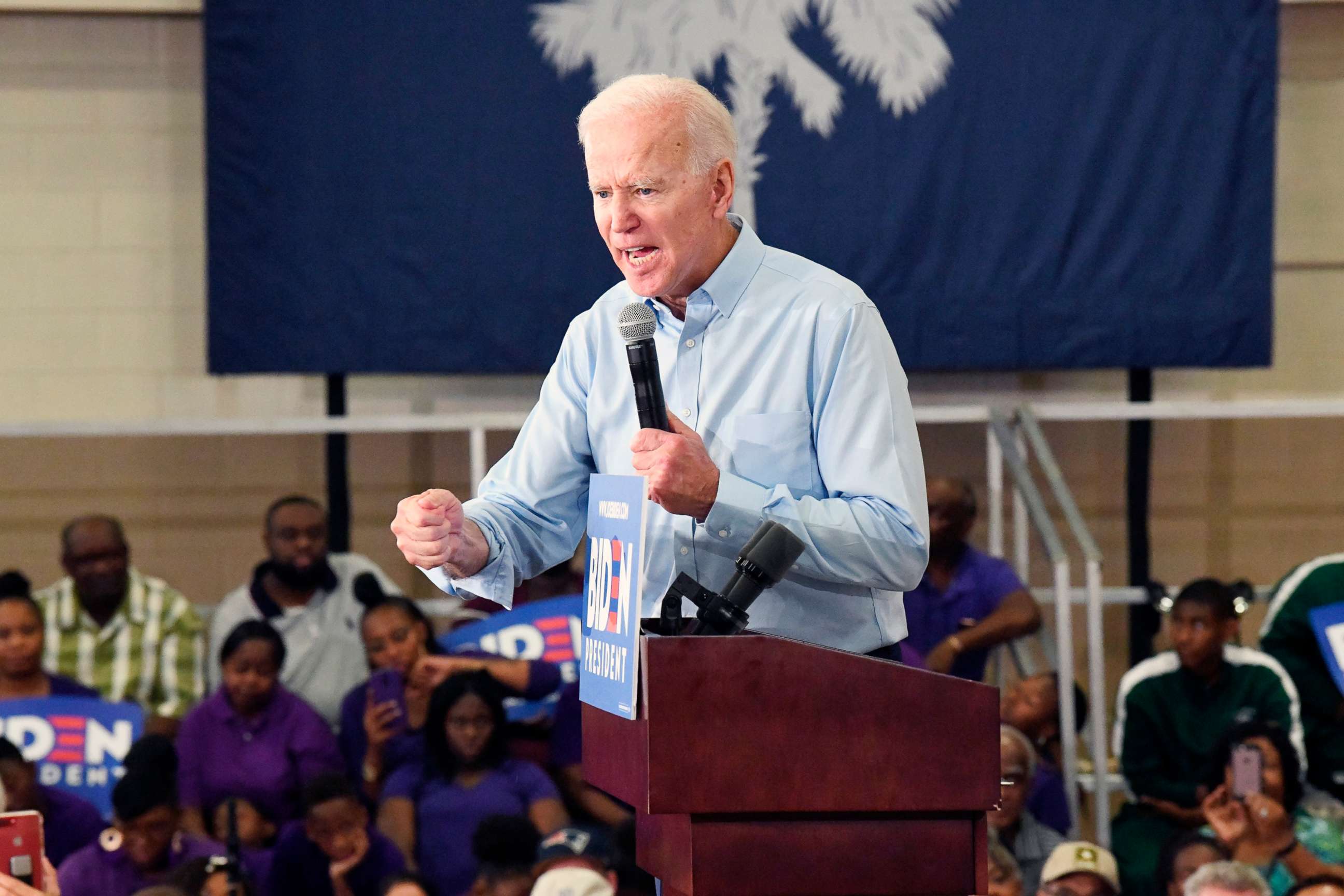PHOTO: Former Vice President Joe Biden speaks at the first rally of his 2020 campaign, Saturday, May 4, 2019, in Columbia, S.C.