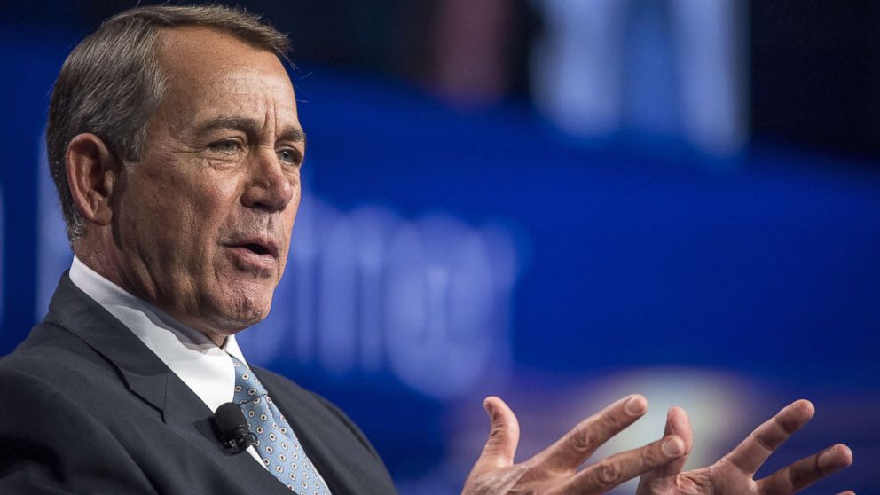Former U.S. House Speaker John Boehner speaks during the Skybridge Alternatives (SALT) conference in Las Vegas, May 12, 2016. 