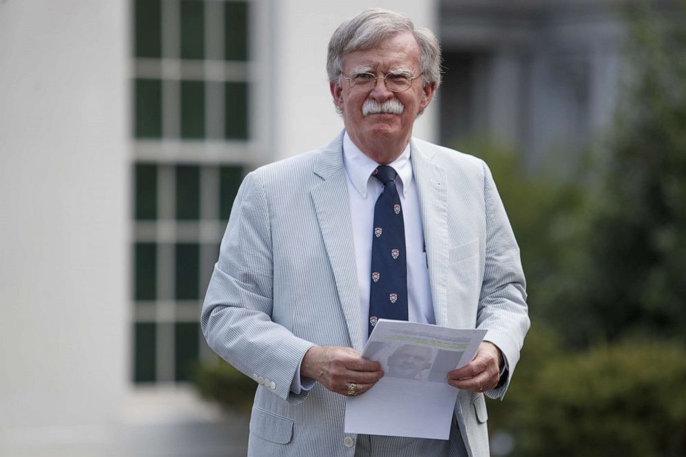 PHOTO: John Bolton, national security adviser, pauses outside the White House in Washington, D.C., U.S., on Wednesday, July 31, 2019.