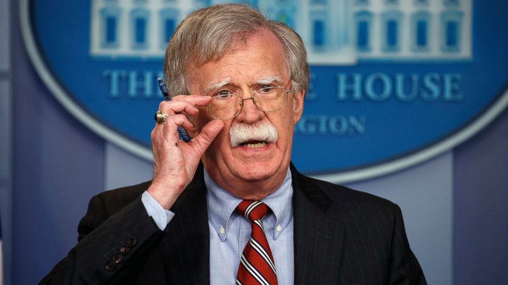 PHOTO: National security adviser John Bolton speaks during the daily press briefing at the White House, Aug. 2, 2018, in Washington.