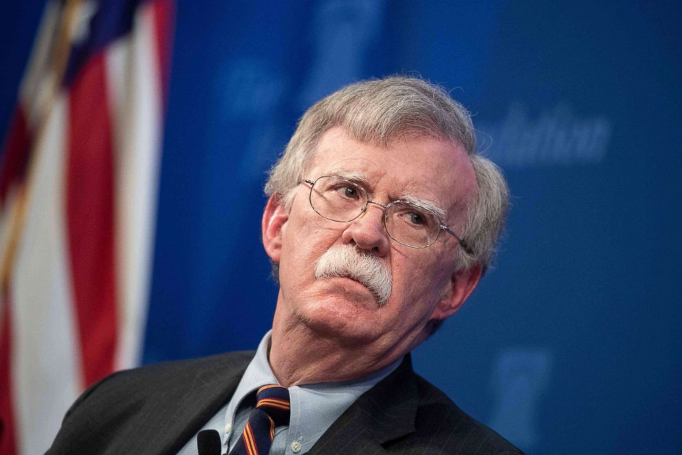 PHOTO: National Security Advisor John Bolton speaks about the administration's African policy at the Heritage Foundation in Washington, DC, Dec. 13, 2018.