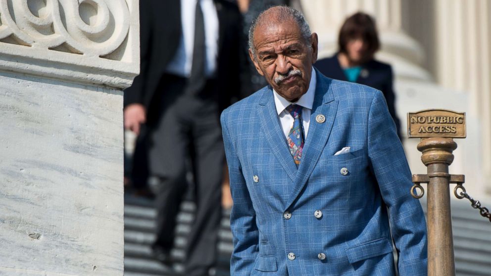 PHOTO: Rep. John Conyers, D-Mich., walks down the House steps after voting in the Capitol, Nov. 3, 2017 in Washington, D.C. 