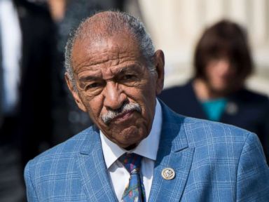 PHOTO: Rep. John Conyers, D-Mich., walks down the House steps after voting in the Capitol, Nov. 3, 2017.