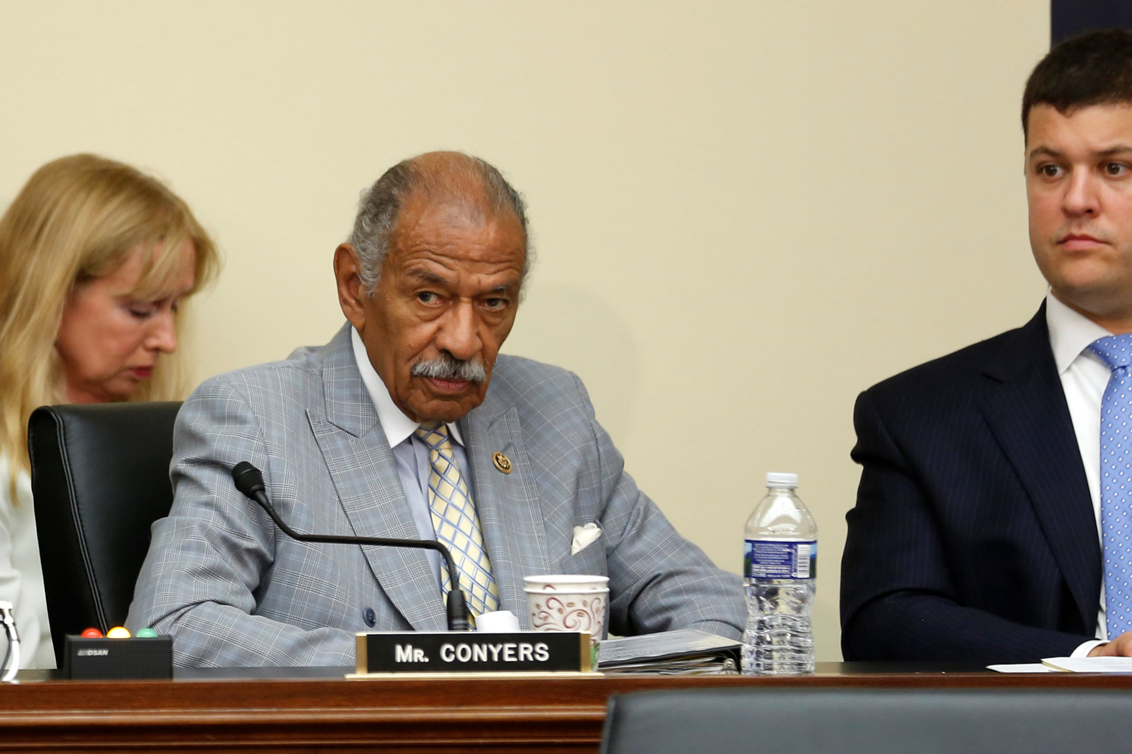 PHOTO: U.S. Representative John Conyers (D-MI) participates in a House Judiciary Committee hearing on Capitol Hill in Washington, July 12, 2016.  
