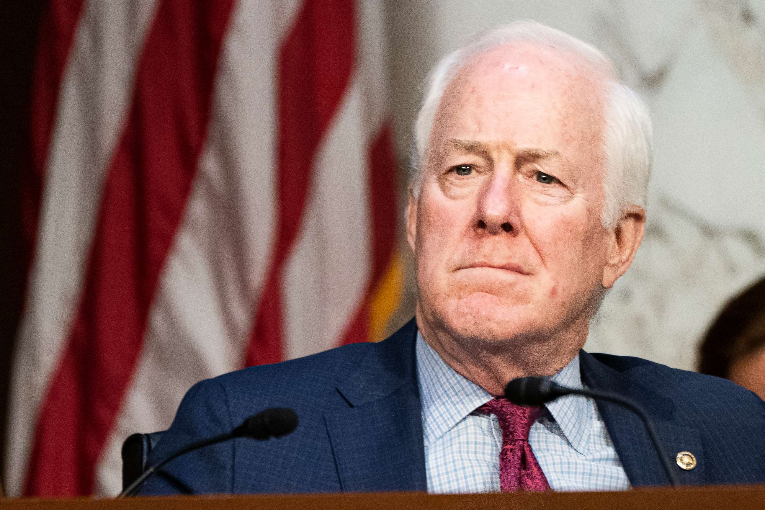 PHOTO: Sen. John Cornyn attends a Senate Judiciary Committee hearing on domestic terrorism, June 7, 2022, on Capitol Hill in Washington.