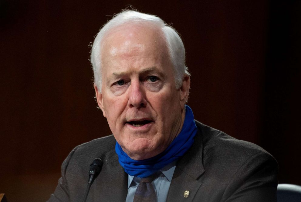 PHOTO: In this June 2, 2020, file photo, Senator John Cornyn speaks during a Senate Finance Committee hearing on "COVID-19 and Beyond: Oversight of the FDA's Foreign Drug Manufacturing Inspection Process" at the US Capitol in Washington, D.C.