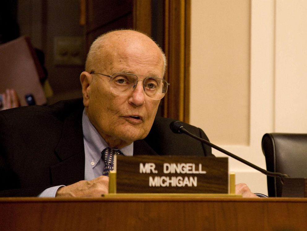 PHOTO: Former Chairman of the House Energy and Commerce Committee, Rep. John D. Dingell (voices his support for the latest incarnation of the House's climate change legislation on the Capitol Hill in Washington, May 18, 2009. 