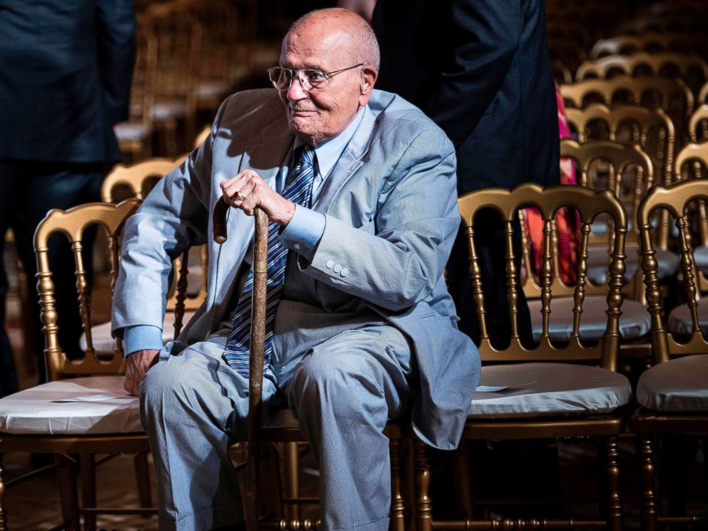 PHOTO: Representative John Dingell sits after listening to President Barack Obama make a statement in the East Room of the White House, July 18, 2013.