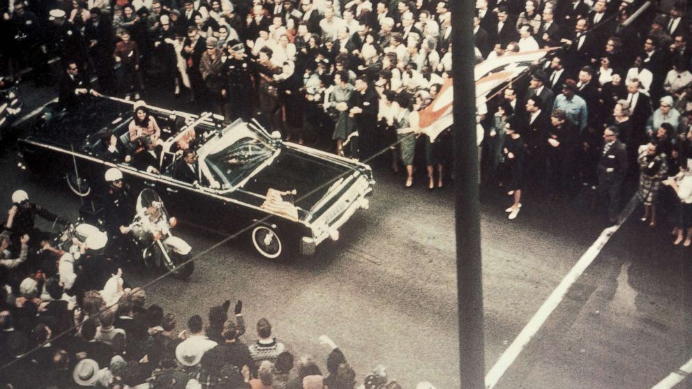 PHOTO: President John F. Kennedy, first lady Jacqueline Kennedy, and Texas Governor John Connally ride through the streets of Dallas, Texas prior to the assassination on Nov. 22, 1963. 